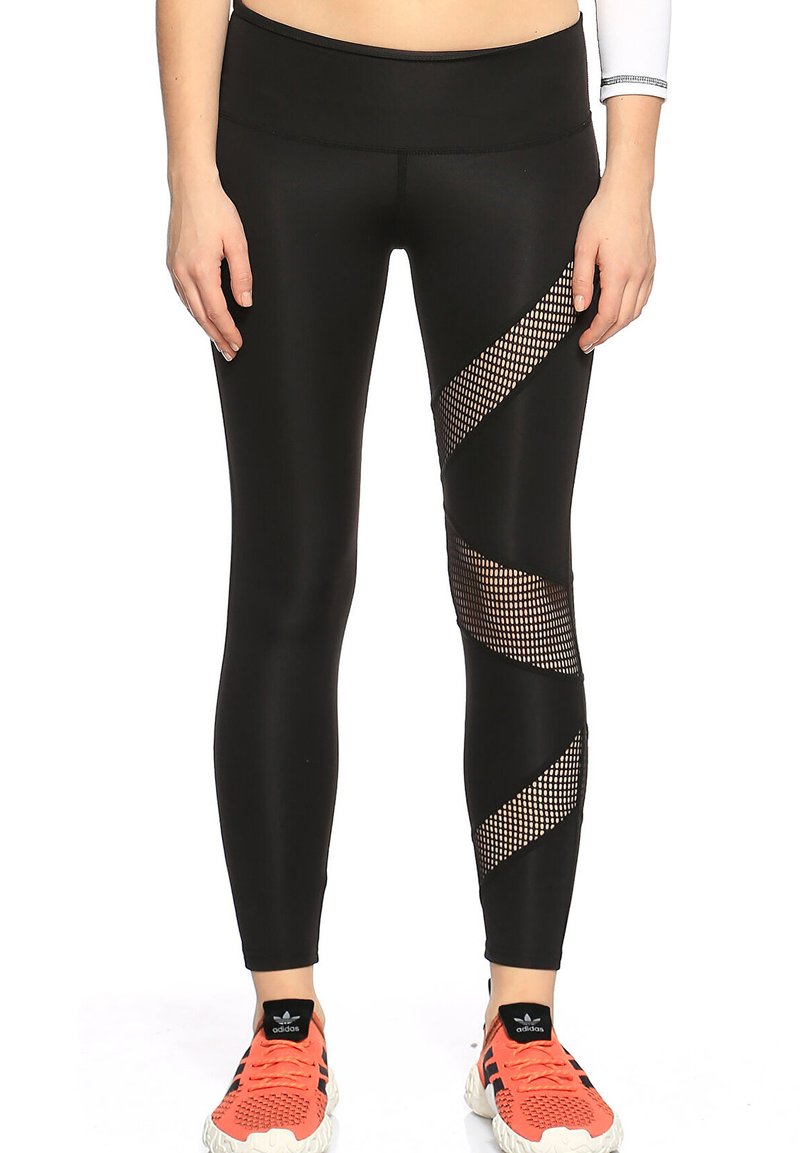  Custom Design One Leg Mesh Detailed Design - Leggings - Hosen - Black