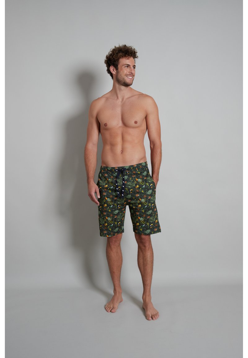  Nachtwäsche Hose - Blau Dunkel Allover