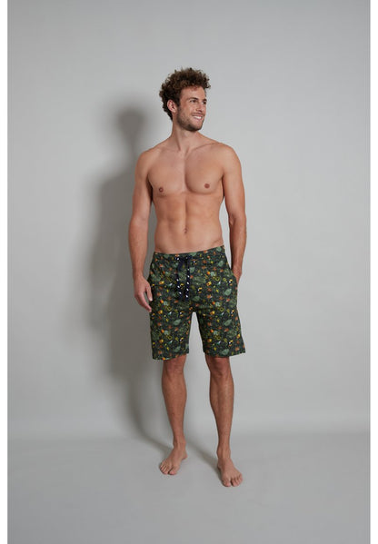  Nachtwäsche Hose - Blau Dunkel Allover