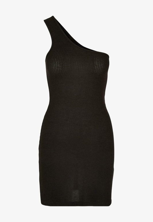 URBAN CLASSICS ONE SHOULDER - Etuikleid - Black