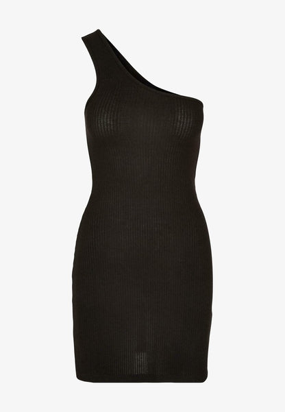 URBAN CLASSICS ONE SHOULDER - Etuikleid - Black