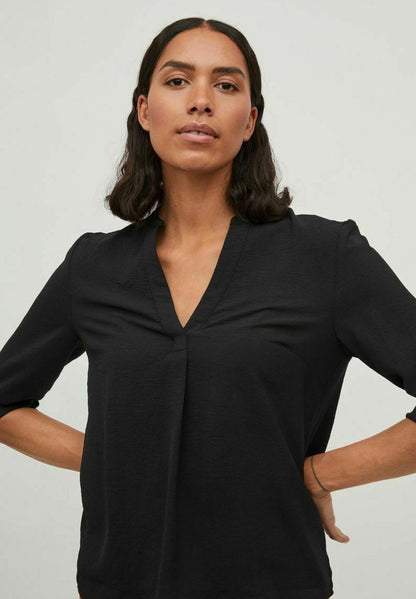 Vila MIT 3/4 ARMELN V AUSSCHNITT - Bluse - Black