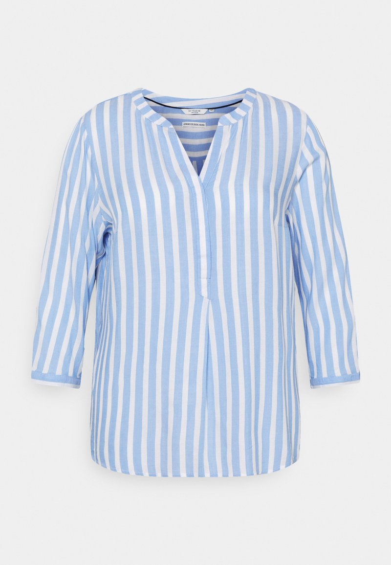 MY TRUE ME TOM TAILOR BLOUSE STRIPED - Bluse - Bleu/white