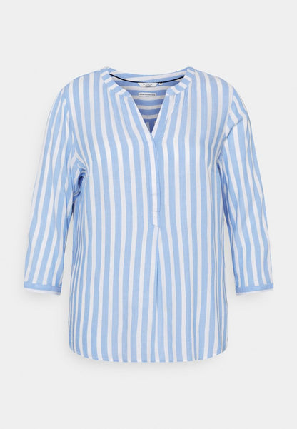 MY TRUE ME TOM TAILOR BLOUSE STRIPED - Bluse - Bleu/white
