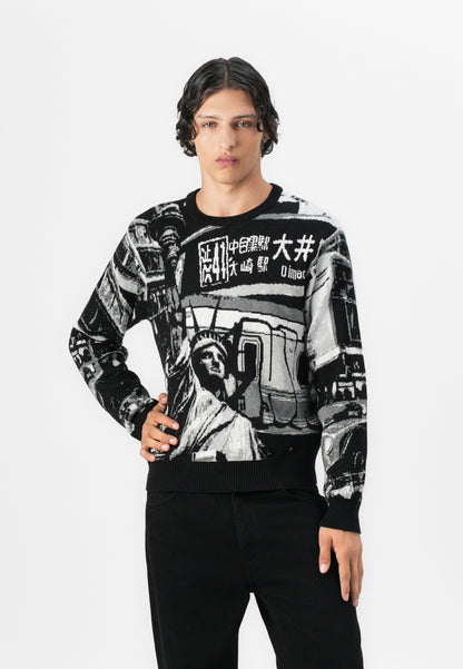 HUF WORLDWIDE COMMUTER SWEATER UNISEX - Jumper - Black