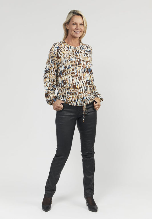  ROUND NECKLINE - WITH PRINT - Bluse - Bison