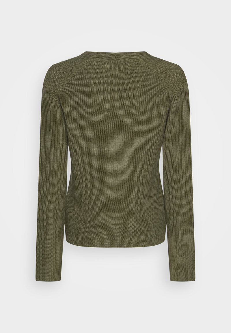 Marc O'Polo LONGSLEEVE V NECK - Strickpullover - Wild Olive