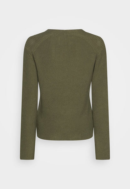 Marc O'Polo LONGSLEEVE V NECK - Strickpullover - Wild Olive