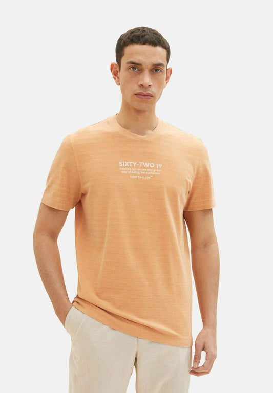 Tom Tailor MIT PRINT - T-Shirt Print - Washed Out Orange