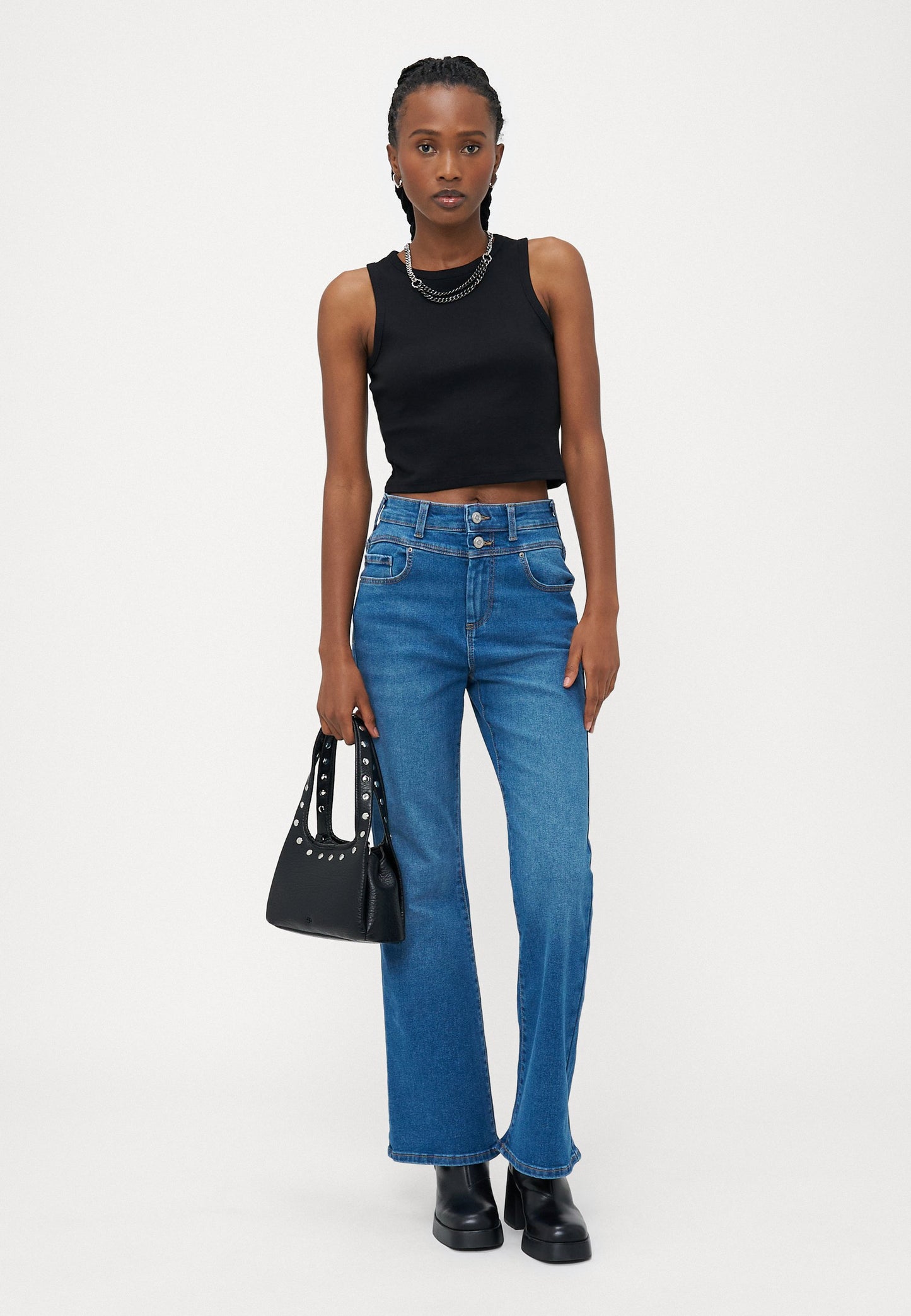 ONLY Petite ONLDARCY - Flared Jeans - Medium Blue Denim