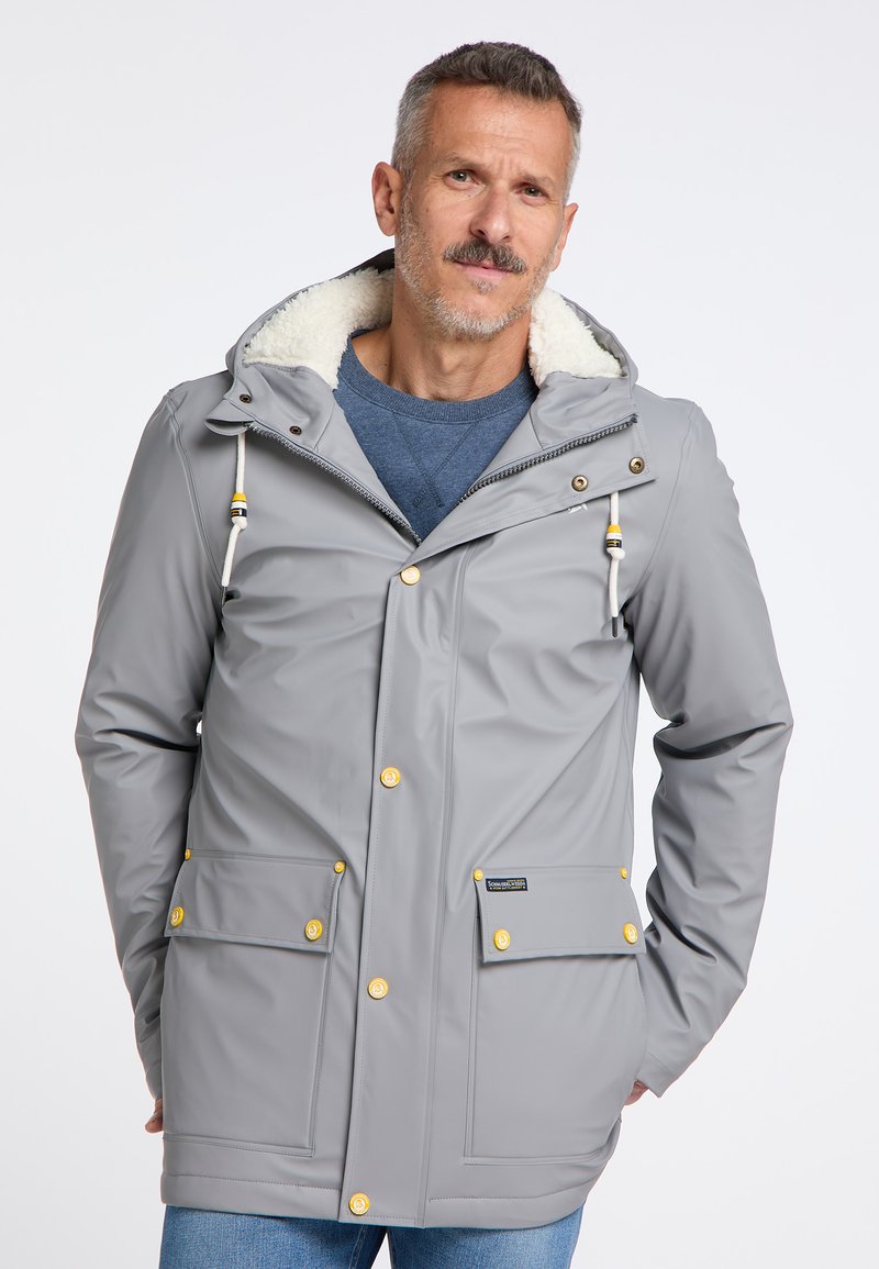  SCHMUDDELWEDDA REGENJACKE MIT WEBPELZFUTTER IN TEDDYOPTIK KILATA - Parka - Grau