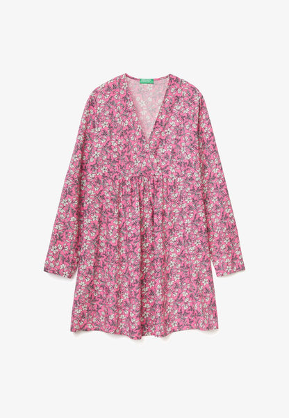 United Colors Of Benetton PATTERNED - Freizeitkleid - Light Blue