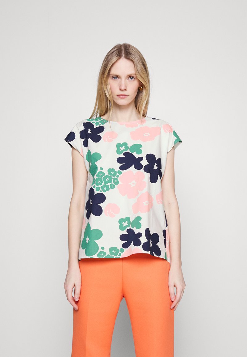 Marimekko GAPPE KEVÄTTALKOOT POPLIN - Bluse - Off-white/pink/green