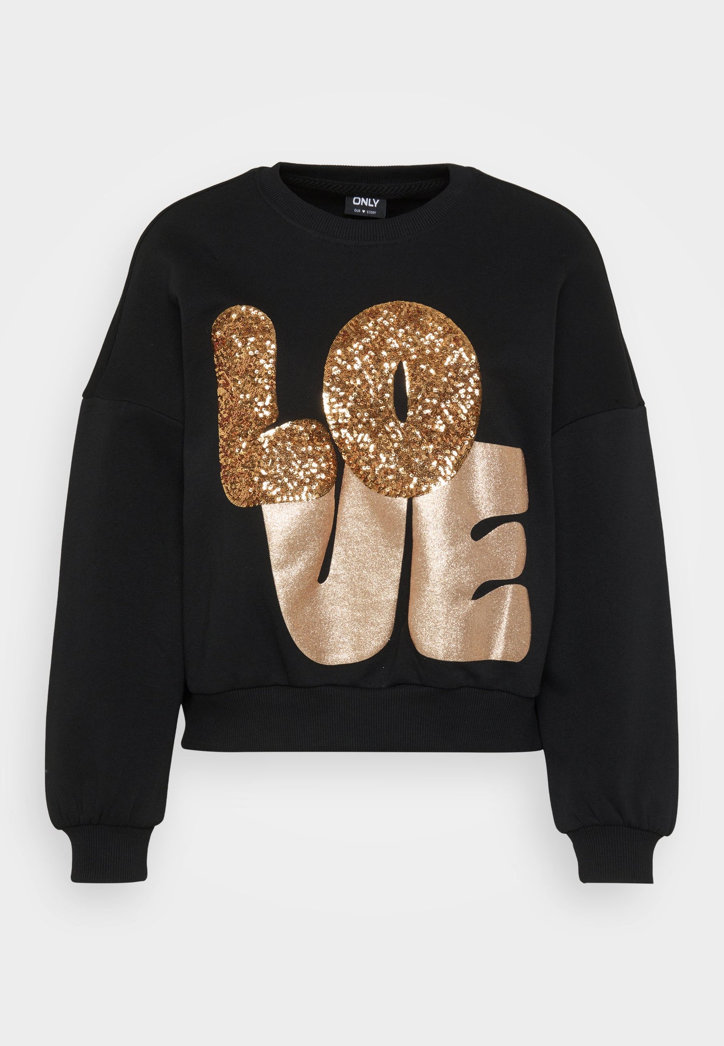 ONLY Petite ONLLALLY LOVE O NECK - Sweatshirt - Black