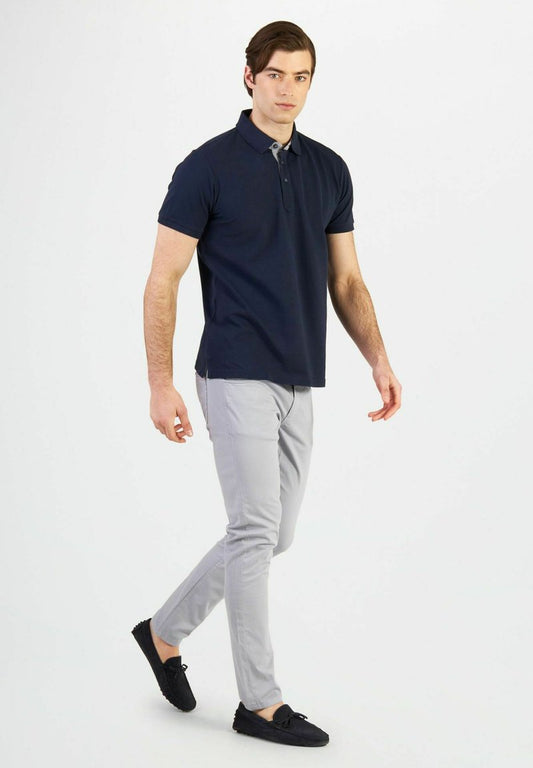  WITH OXFORD DETAILS - Poloshirt - Indaco