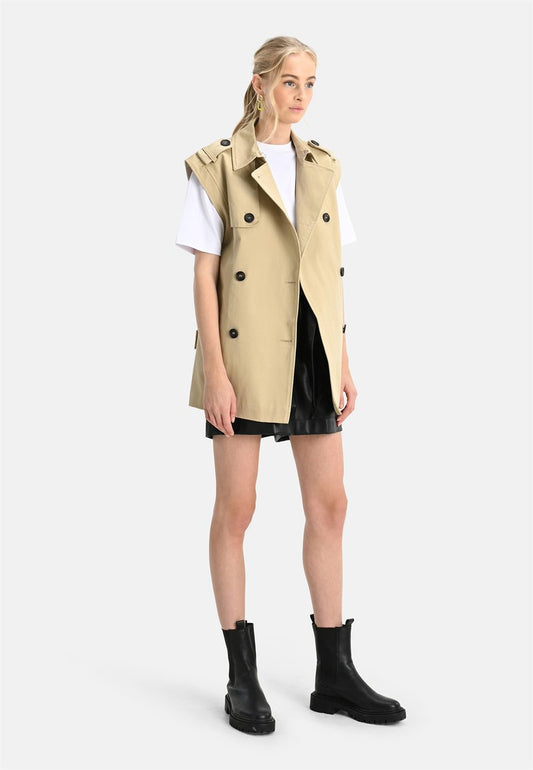  SLEEVELESS TRENCHCOAT - Weste - Sand