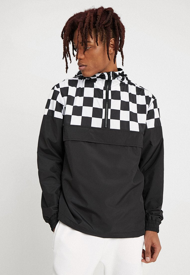 URBAN CLASSICS CHECK PULL OVER JACKET - Windbreaker - Black/chess