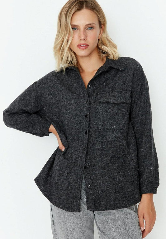 Trendyol CASUAL COMFORT - Hemdbluse - Grey