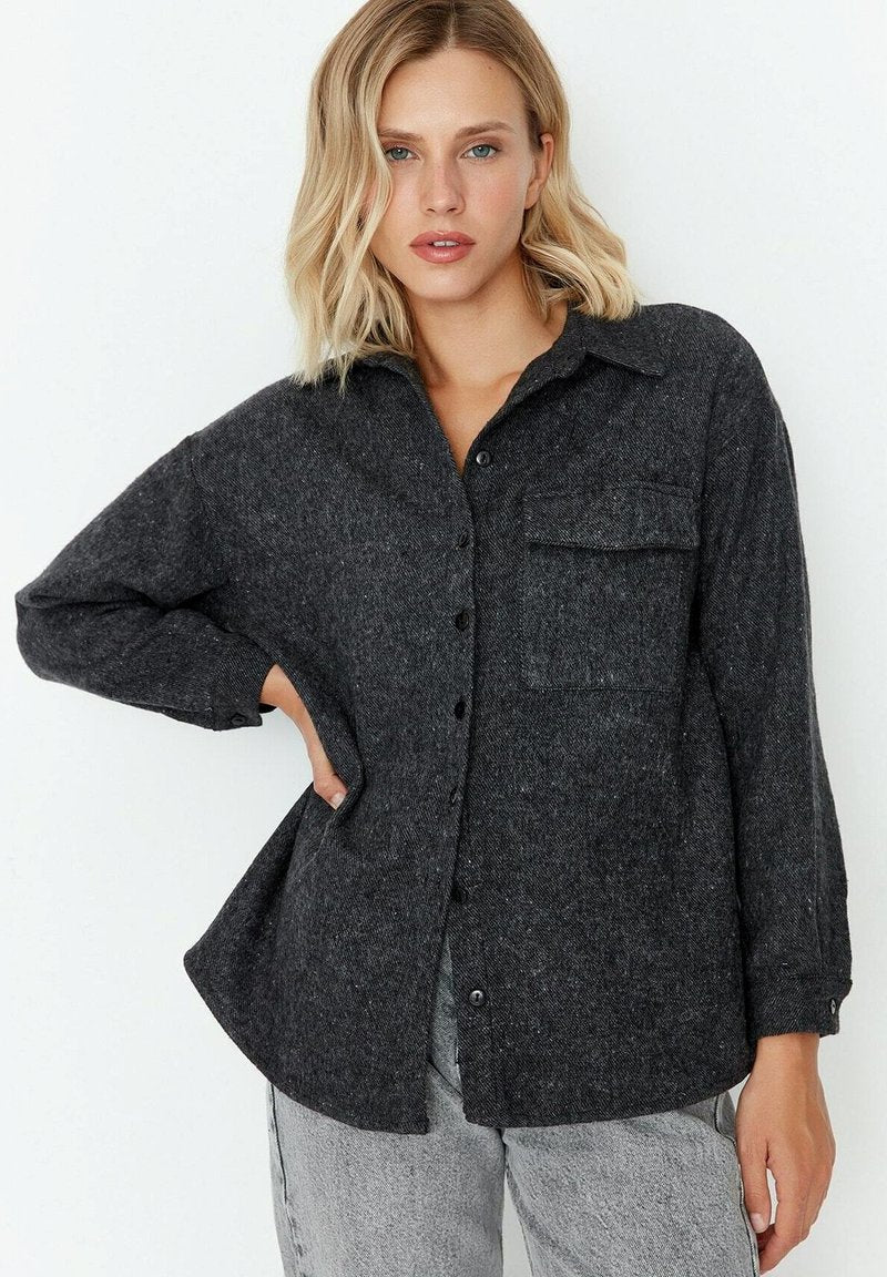 Trendyol CASUAL COMFORT - Hemdbluse - Grey