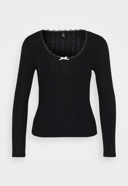 ONLY Petite ONLLAIKA U NECK - Long Sleeved Top - Black