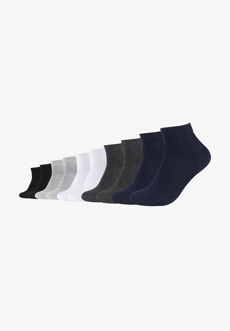 Camano CA-SOFT ORGANIC COTTON QUARTER 10 PACK - Socken - Black White