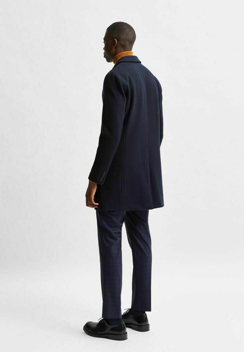Selected Homme Klassischer Mantel - Mottled Dark Blue, Blue Denim