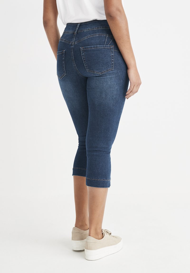  STRETCHY CROP SHAPING EFFECT - Jeans Shorts - Dark Blue
