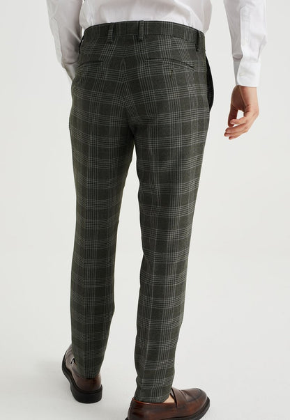 WE FASHION SLIM FIT MET DESSIN - Anzughose - Green