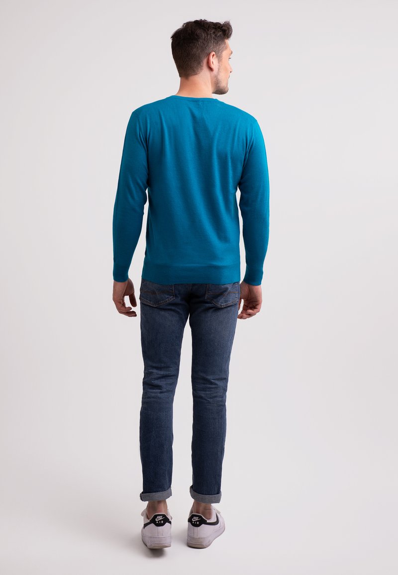  V-AUSSCHNITT - Strickpullover - Mykonos Blau