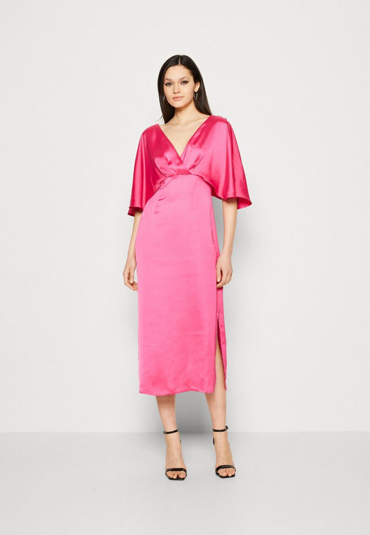 Vila VIMOMA V NECK DRESS - Cocktailkleid/festliches Kleid - Pink Yarrow