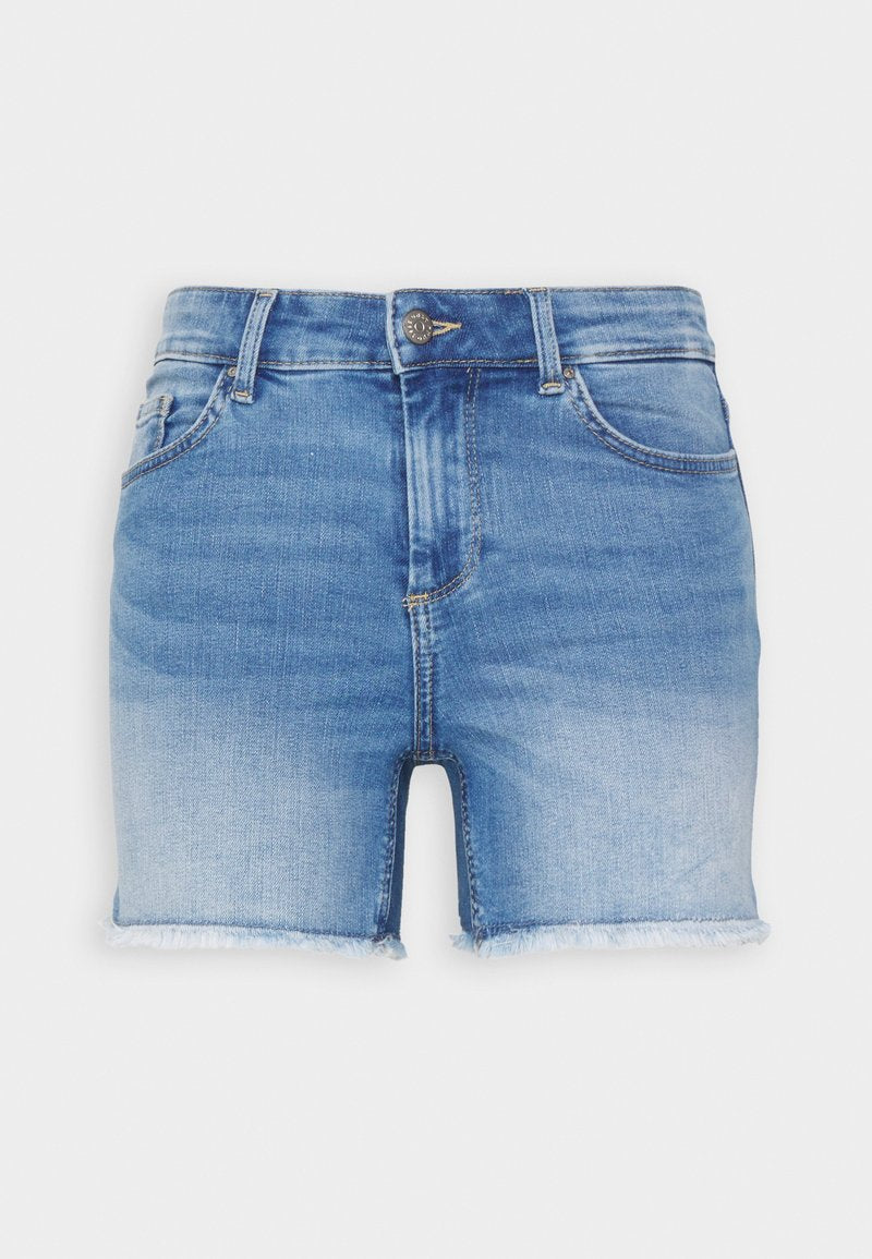 ONLY ONLBLUSH MID RAW - Jeans Shorts - Light Blue Denim