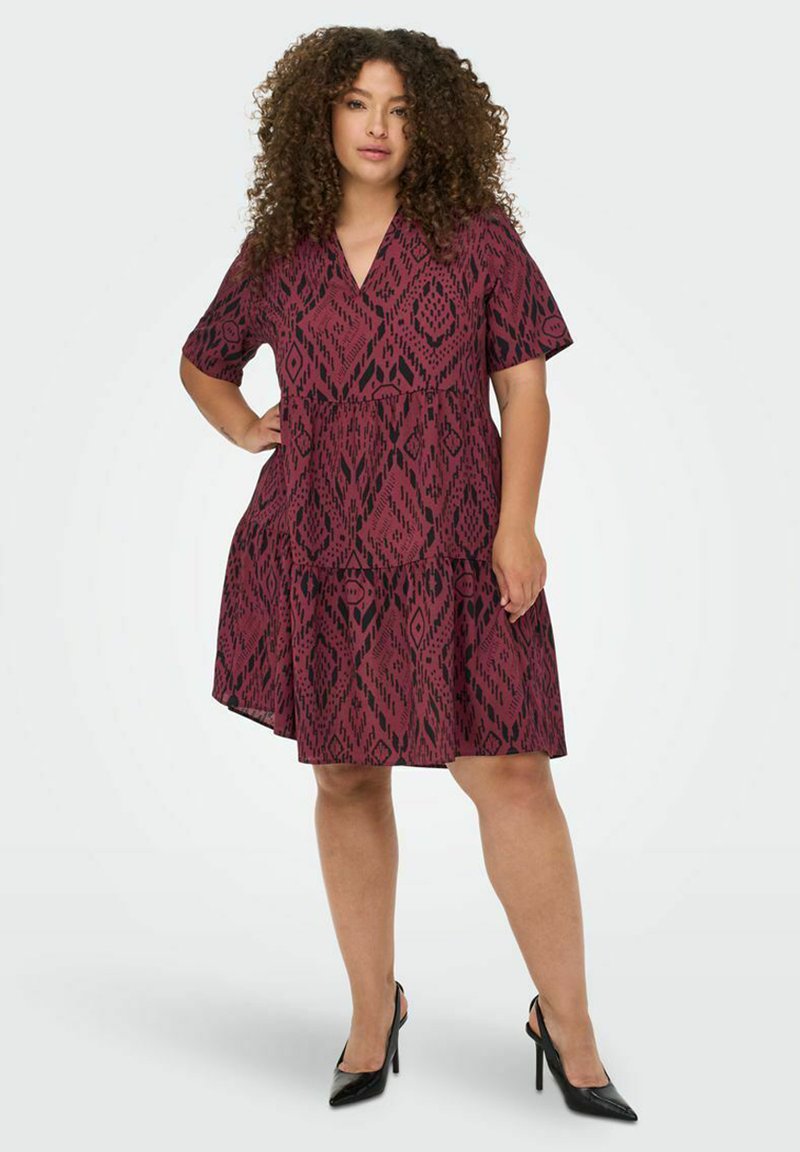ONLY CARMAKOMA CURVY 2/4 ARM - Freizeitkleid - Windsor Wine