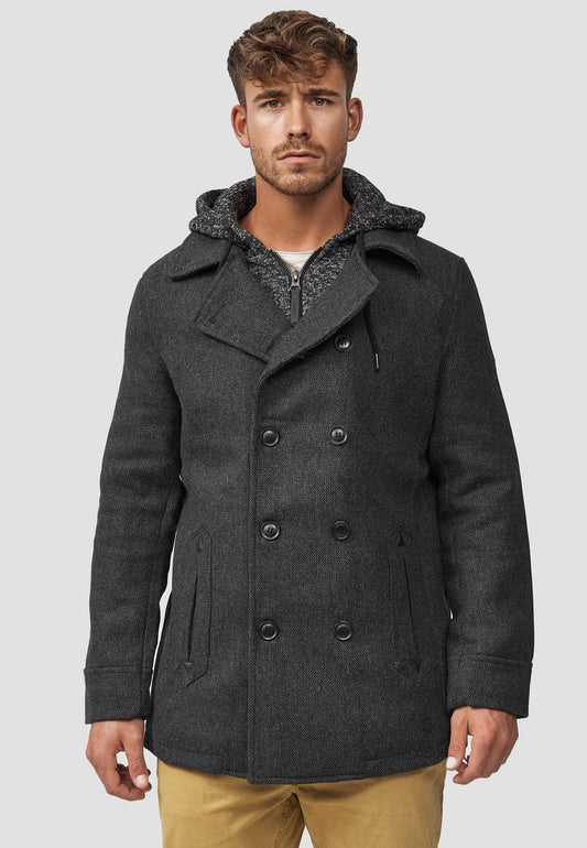Indicode Jeans Kurzmantel - Black Mix