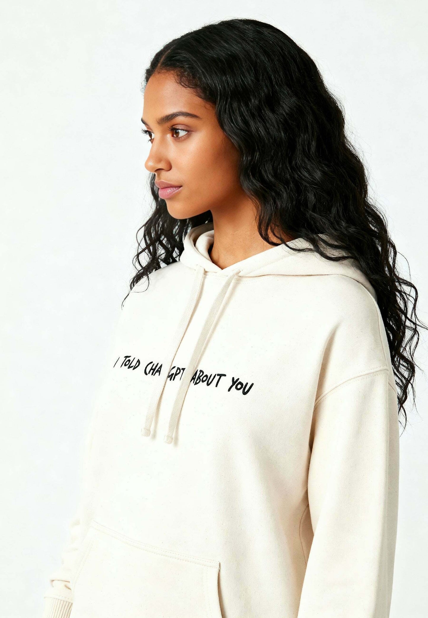  I TOLD CHATGPT ABOUT YOU EMBROIDERY - Hoodie - Off White