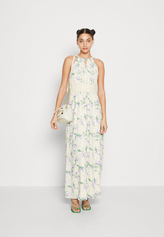 Vila VIMILINA FLOWER DRESS - Ballkleid - Birch/purple