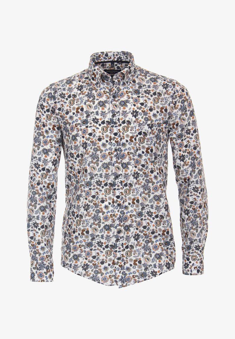  PRINT CASUAL FIT - Hemd - Mittelblau