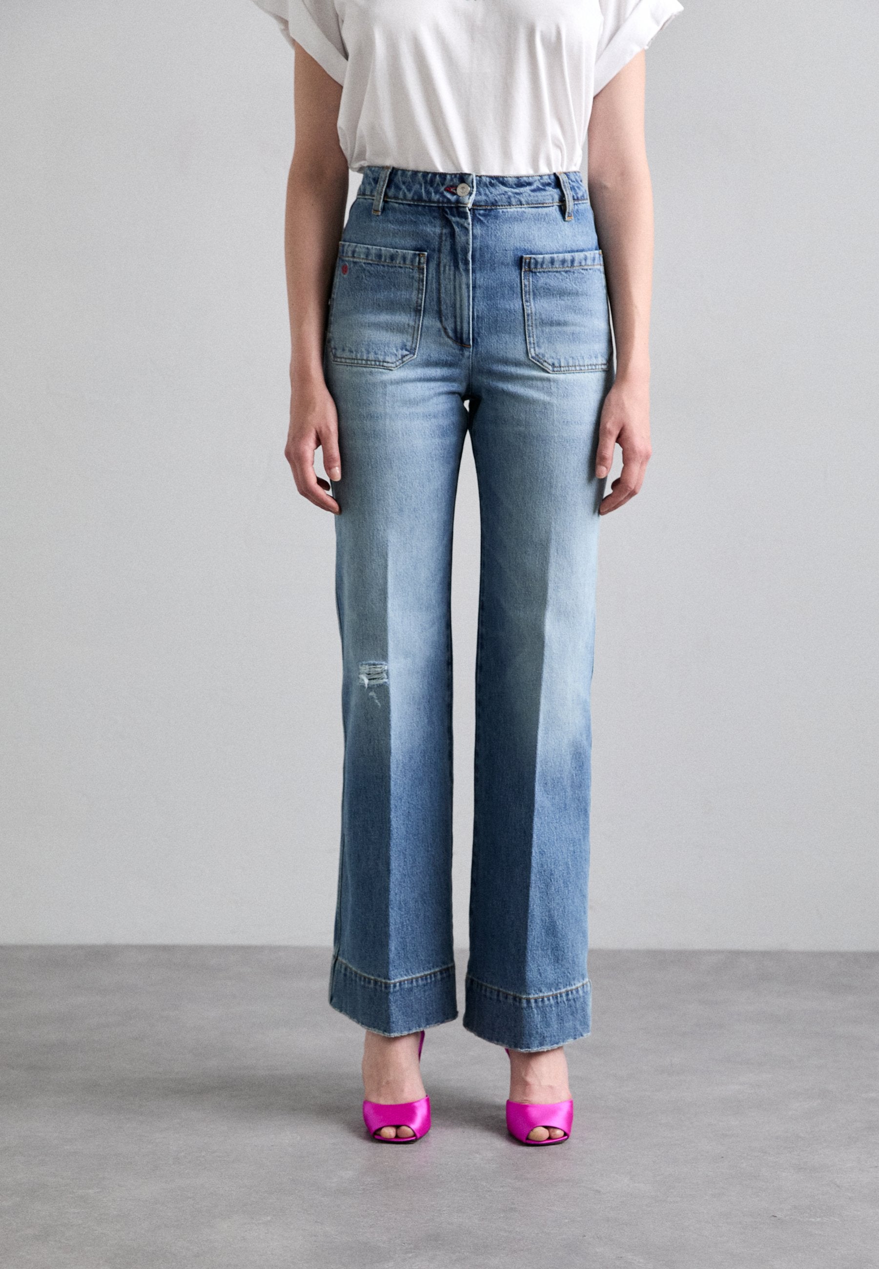 Victoria Beckham ALINA - Wide Leg - Worn Blue Wash