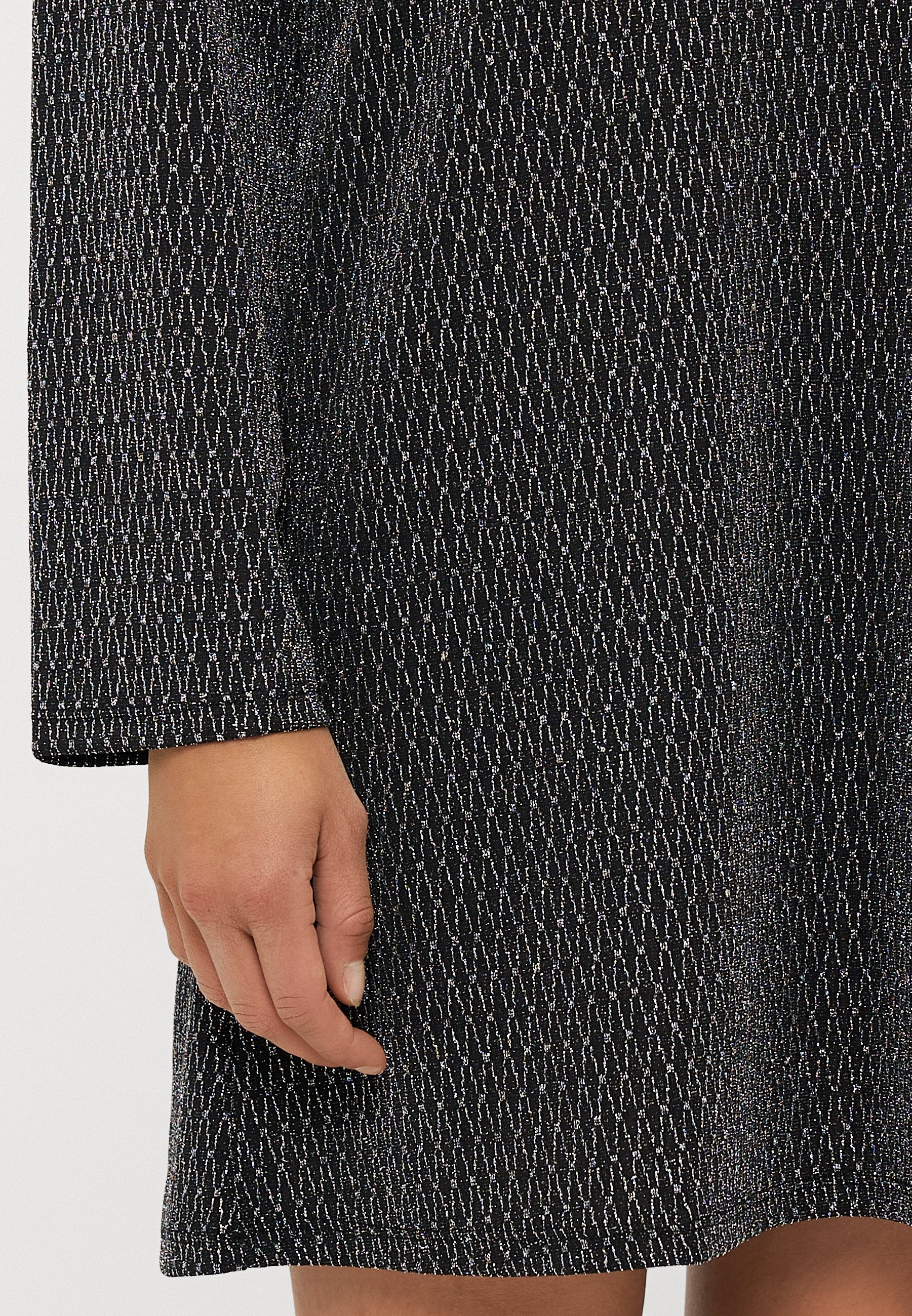 ONLY Petite ONLCAROL GLITTER PEEK A BOO - Jersey Dress - Black/silver-coloured