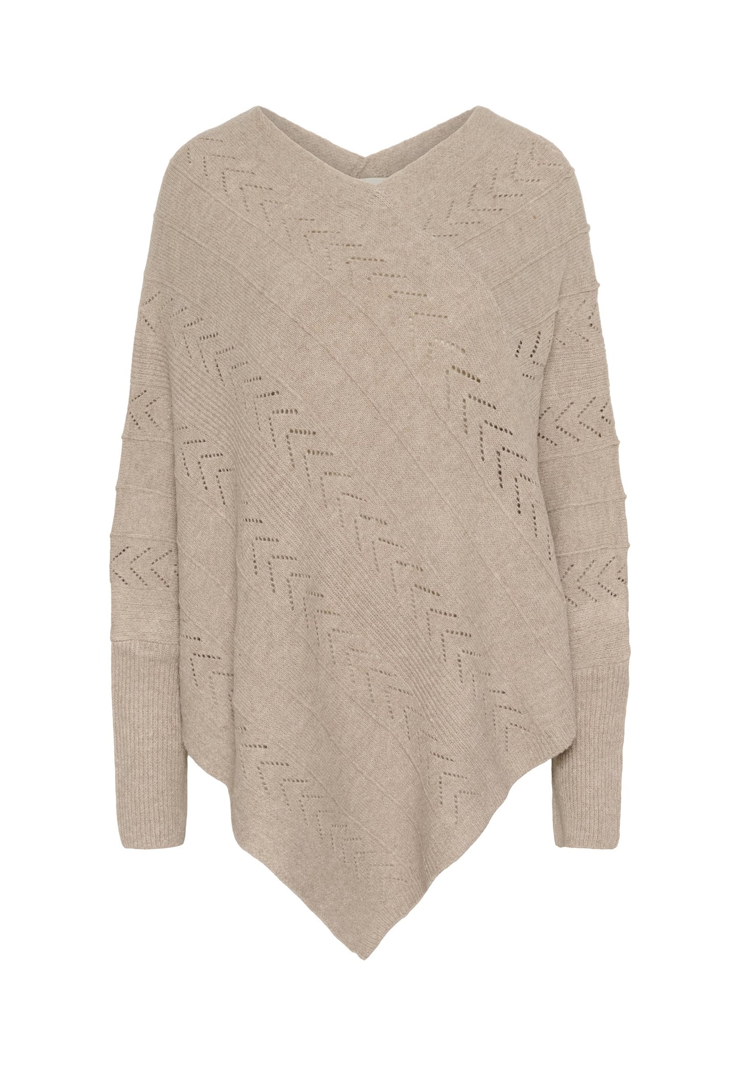 Cream HOLIDAY PONCHO - Jumper - Oat Melange