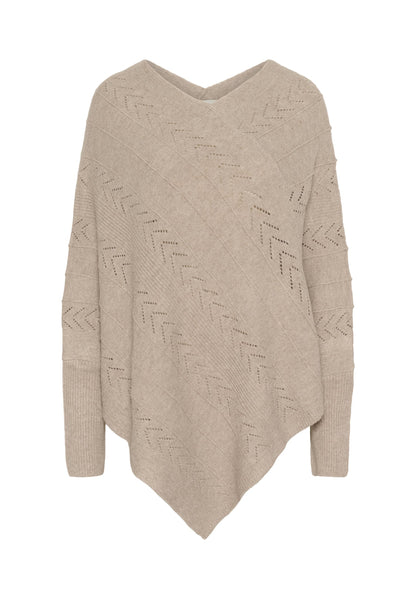 Cream HOLIDAY PONCHO - Jumper - Oat Melange