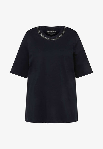 Ulla Popken PIMA SHORT SLEEVE - T-Shirt Basic - Black