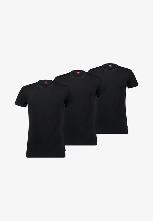  CLASSIC SOLID CREW 3 PACK - Unterhemd/-shirt - Jet Black