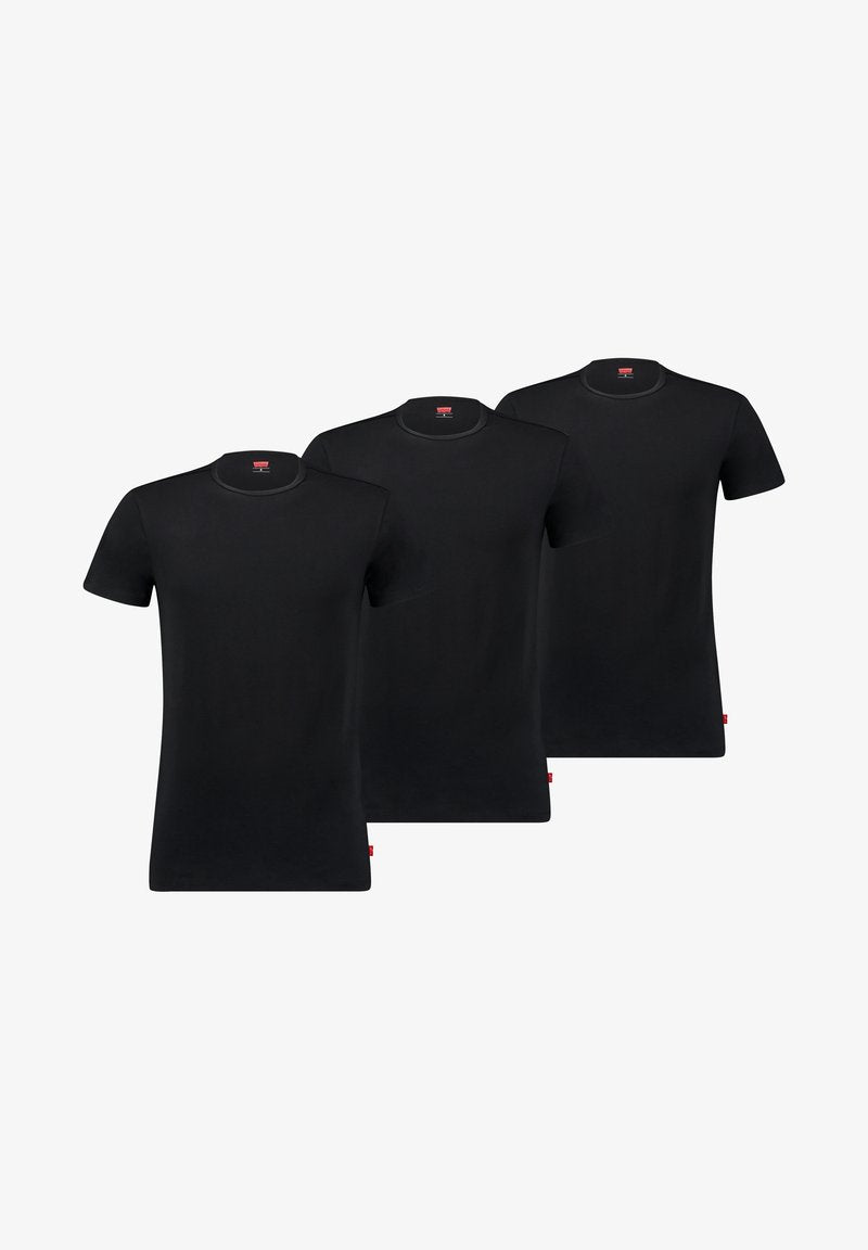 CLASSIC SOLID CREW 3 PACK - Unterhemd/-shirt - Jet Black