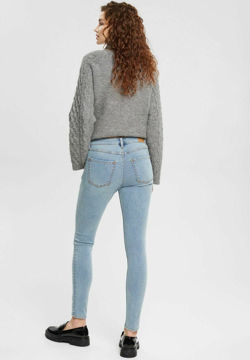 ESPRIT MIT KLEINER ZIPPERTASCHE - Jeans Skinny Fit - Blue Light Washed