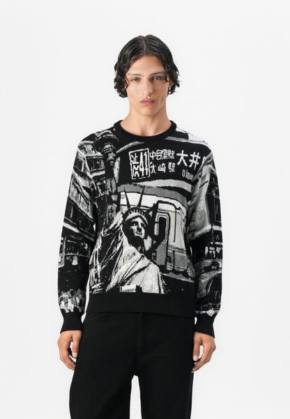 HUF WORLDWIDE COMMUTER SWEATER UNISEX - Jumper - Black