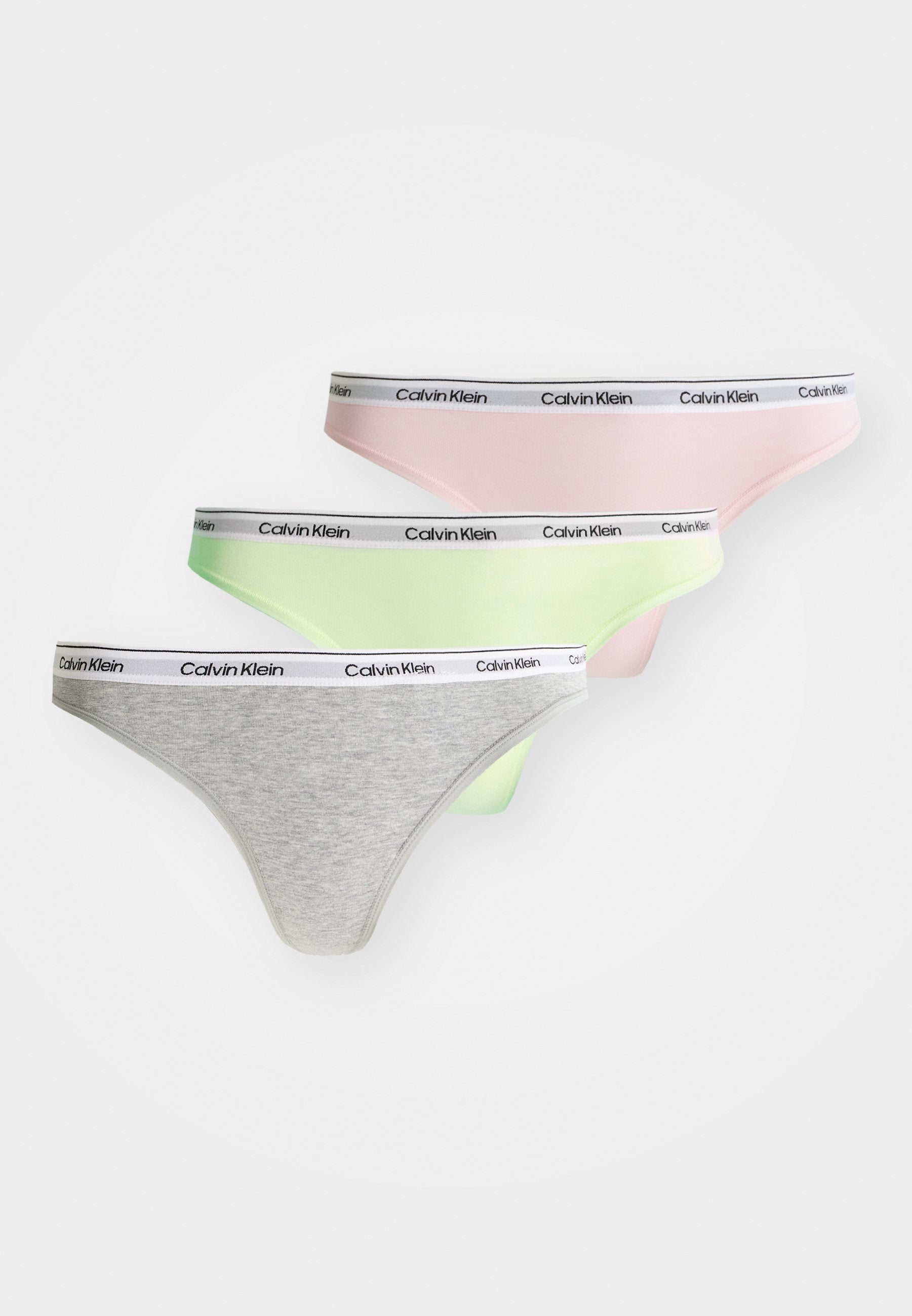 CALVIN KLEIN UNDERWEAR THONG LOGO ICON 3 PACK - Thong - Schwarz/grau