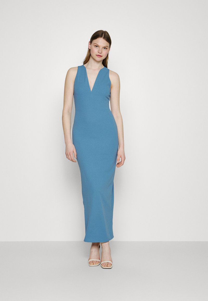 Wal G BETTY V NECK MIDI - Etuikleid - Dusty Blue