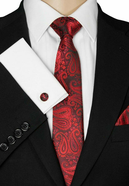  3-SET - Einstecktuch - Bordeaux/black