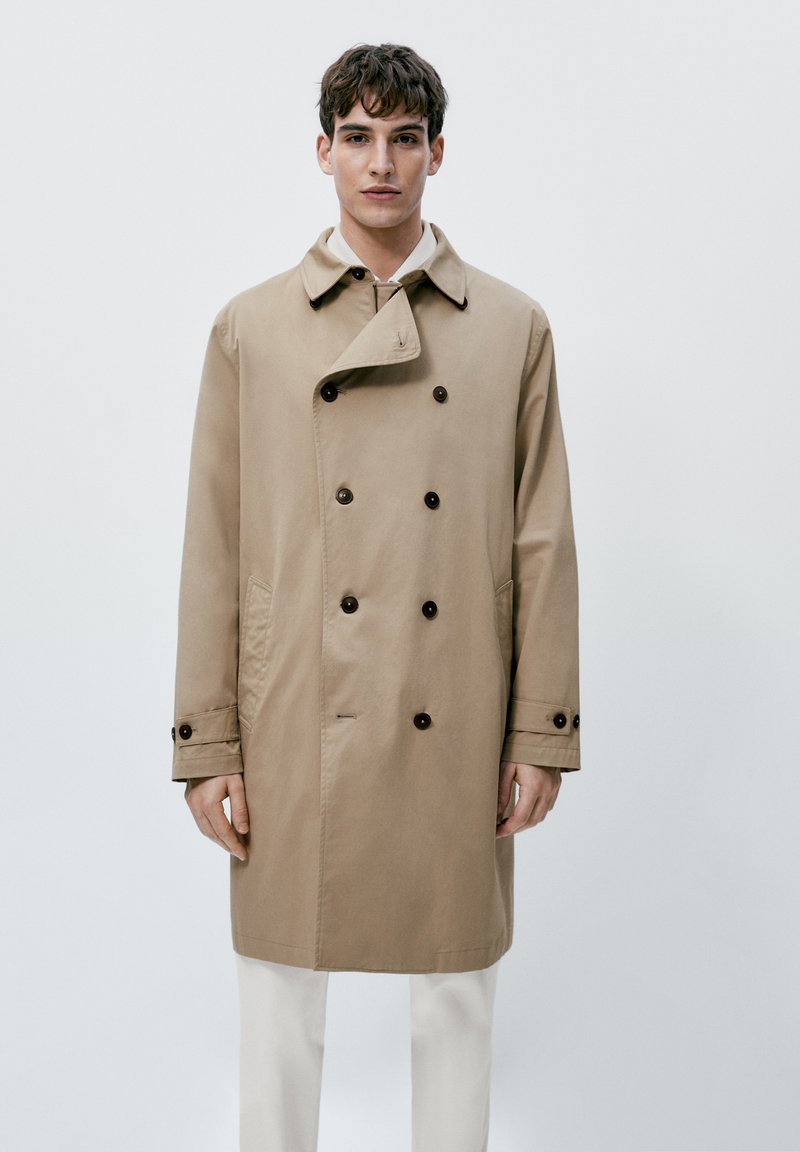 Massimo Dutti DOUBLE-BREASTED - Trenchcoat - Beige