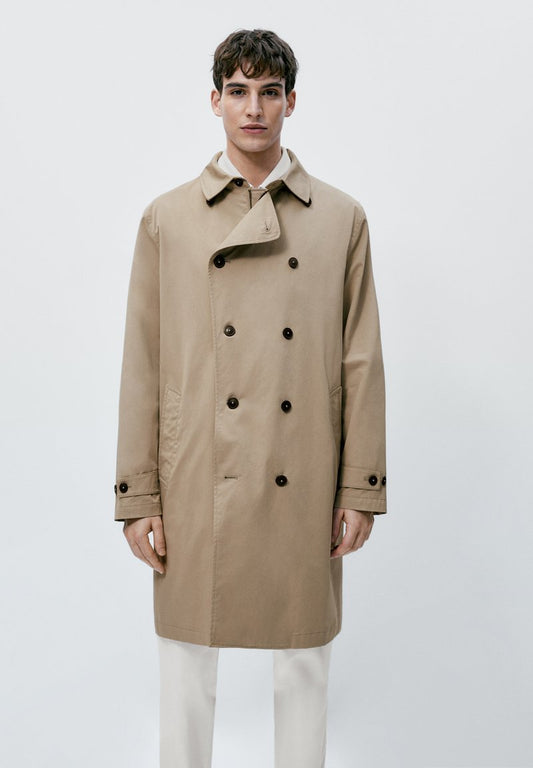 Massimo Dutti DOUBLE-BREASTED - Trenchcoat - Beige